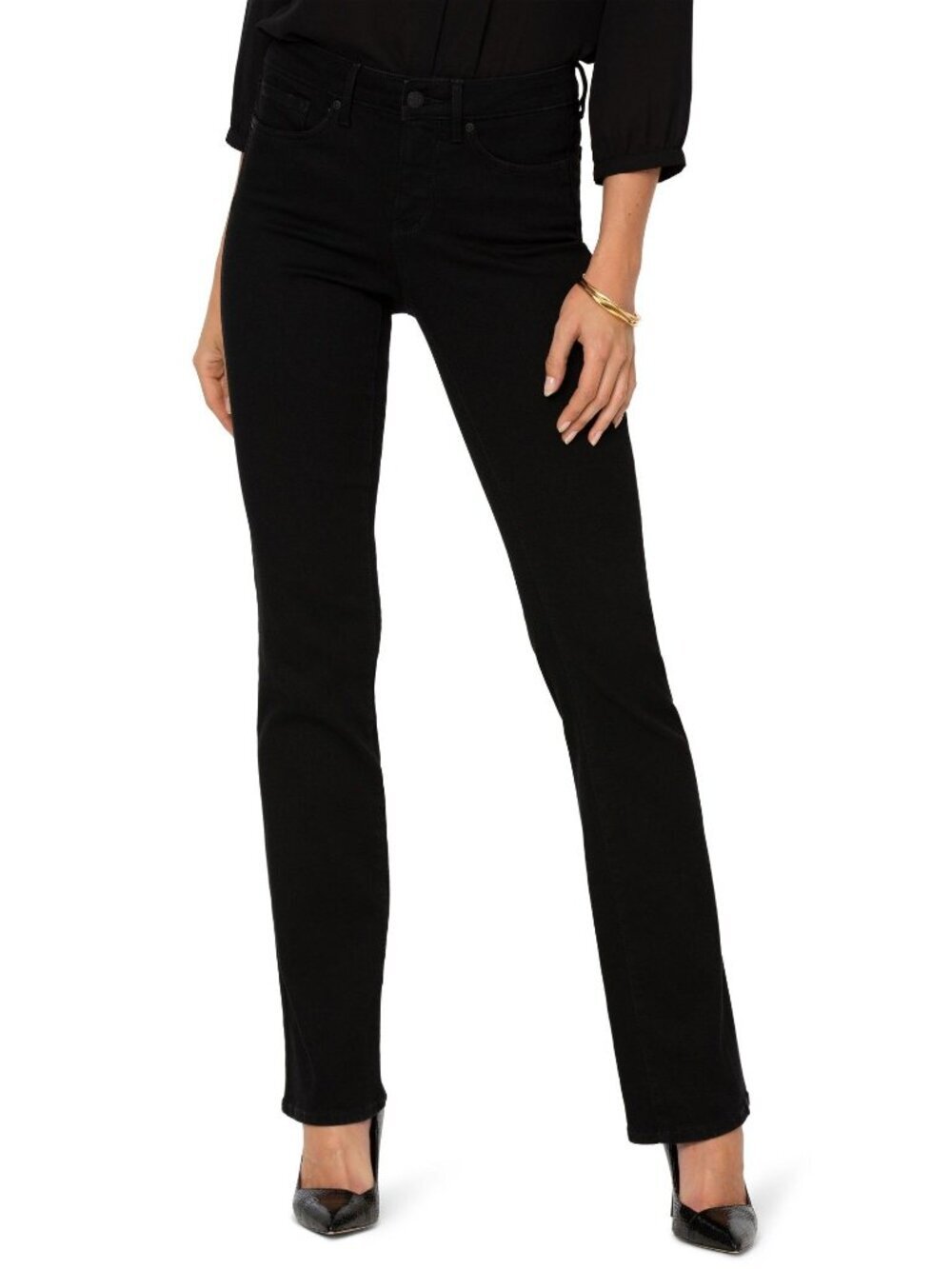 NWT NYDJ Barbara Black High Rise Bootcut Jeans Tummy Control Size 4 MSRP $99